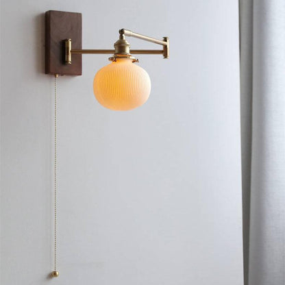 WoodCeram - Ceramic Wall Lamp with Wooden Plate