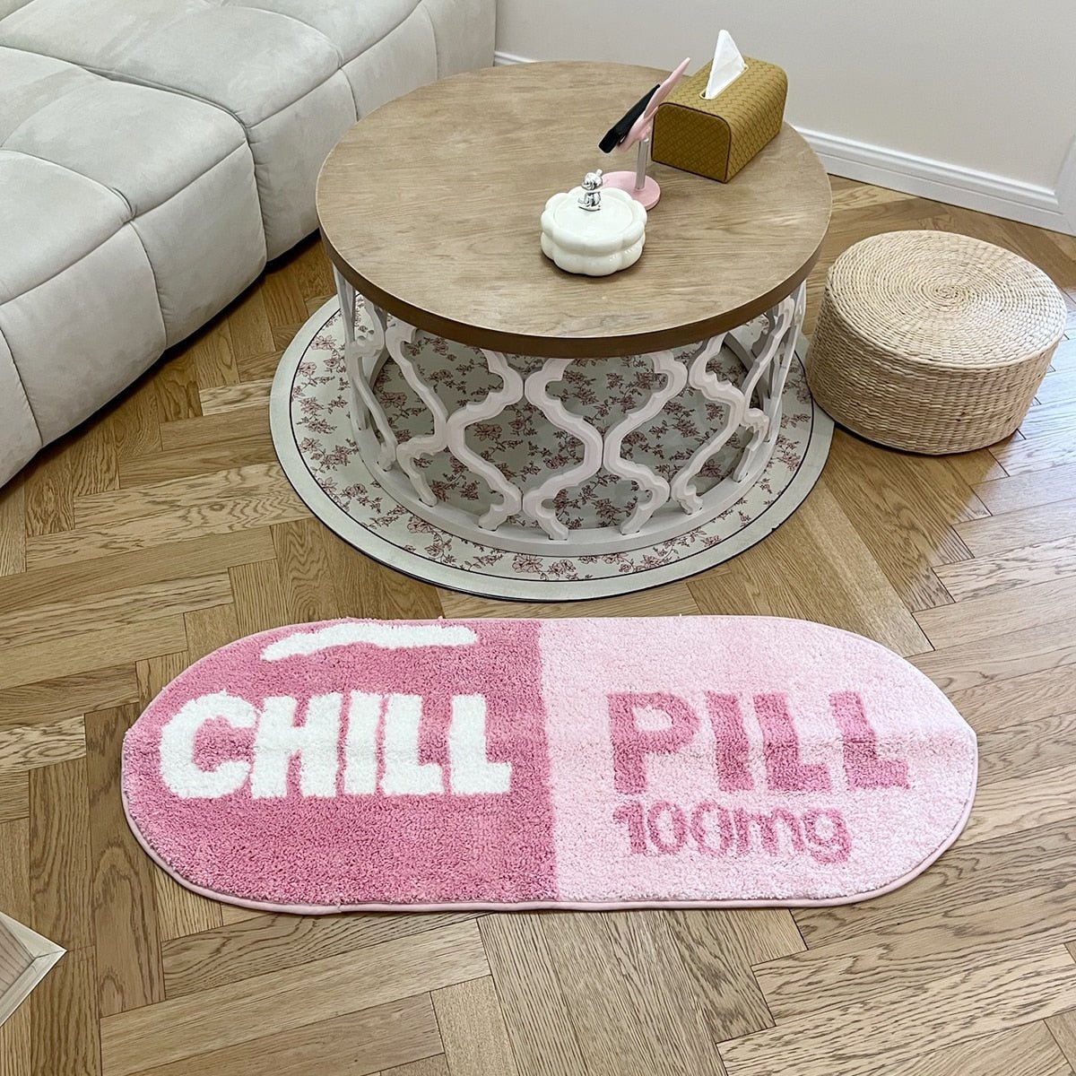 Chill Pill Oval Tufted Rug