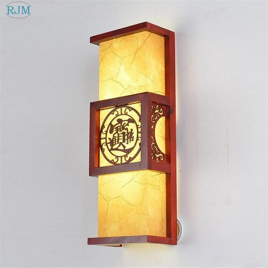 Chinese Style Imitation Creative Wood Wall Sconce Lamp