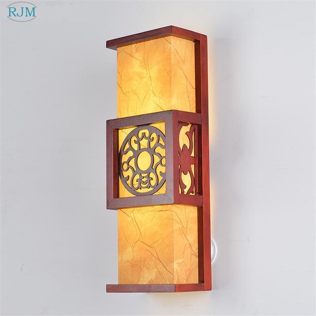 Chinese Style Imitation Creative Wood Wall Sconce Lamp