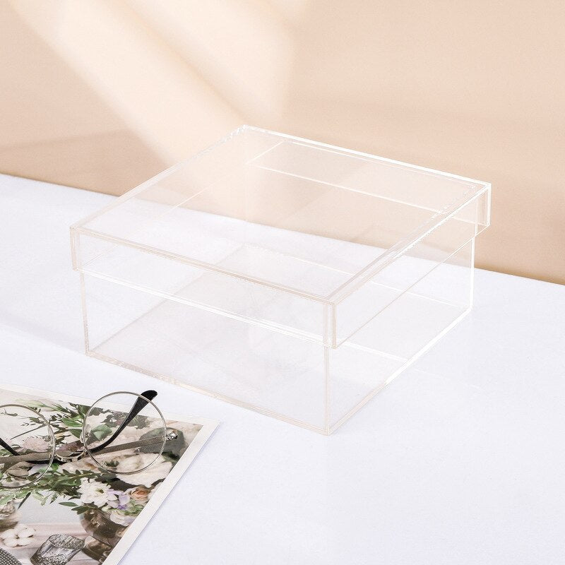 Colourful Acrylic Storage Organiser Box With Lid