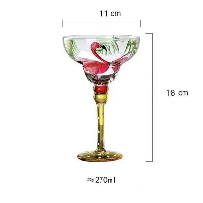 Handcrafted Colorful Margarita Cocktail Glass – Perfect for Home Bars & Weddings