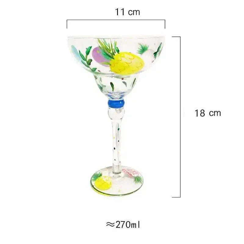 Handcrafted Colorful Margarita Cocktail Glass – Perfect for Home Bars & Weddings