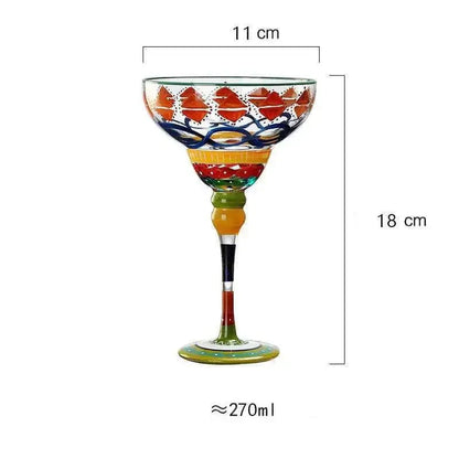 Handcrafted Colorful Margarita Cocktail Glass – Perfect for Home Bars & Weddings