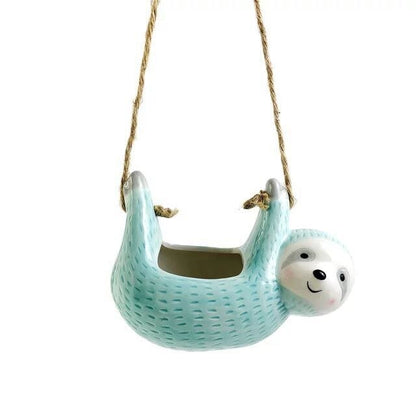 Creative Ceramic Sloth Hanging Flowerpot