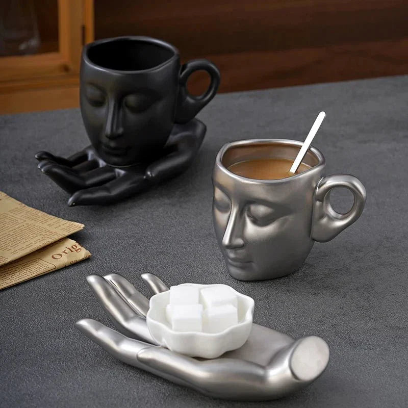 Minimal Face Shape Coffee Cup Set