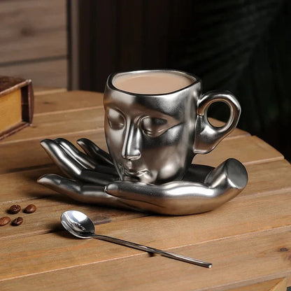 Minimal Face Shape Coffee Cup Set