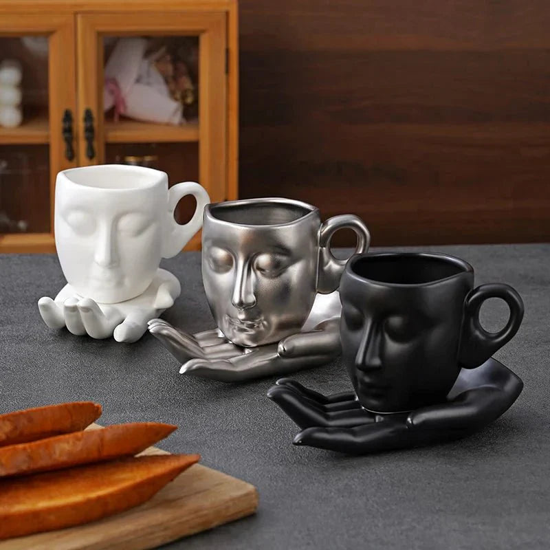 Minimal Face Shape Coffee Cup Set