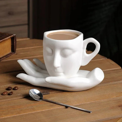 Minimal Face Shape Coffee Cup Set