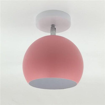 Creative Round Iron E27 Ceiling Light Nordic Modern Macaron LED Ceiling Lamp