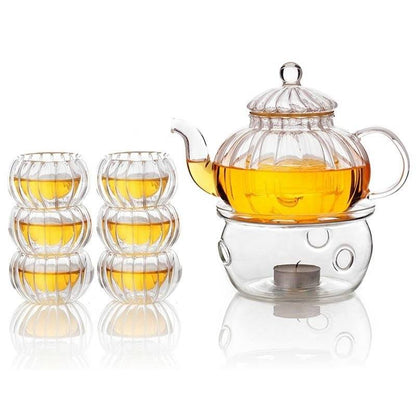 Crystal Clear Glass Teapot Set