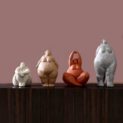 Curvy Yoga Lady Figures Sculpture