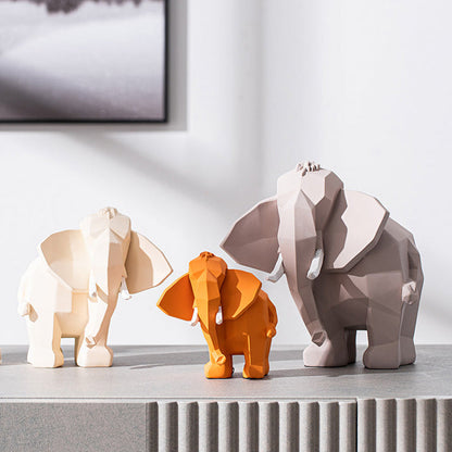 Modern Geometric Elephant Sculpture