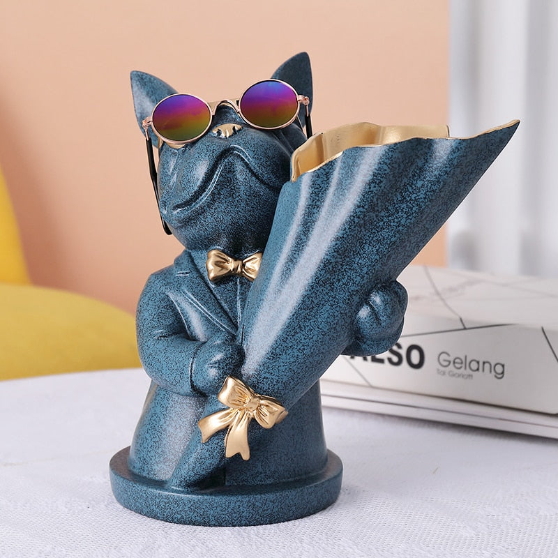 Cool Frenchie Statue Vase