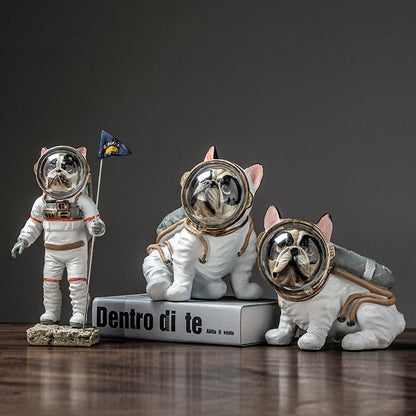 Space Bulldog Astronaut Figurines