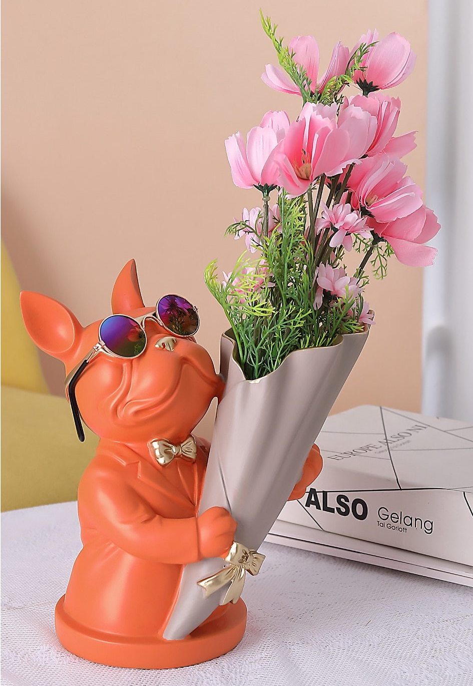 Cool Frenchie Statue Vase