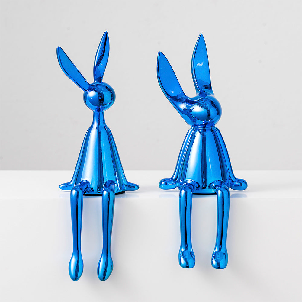 Abstract Bookshelf Rabbit Decor