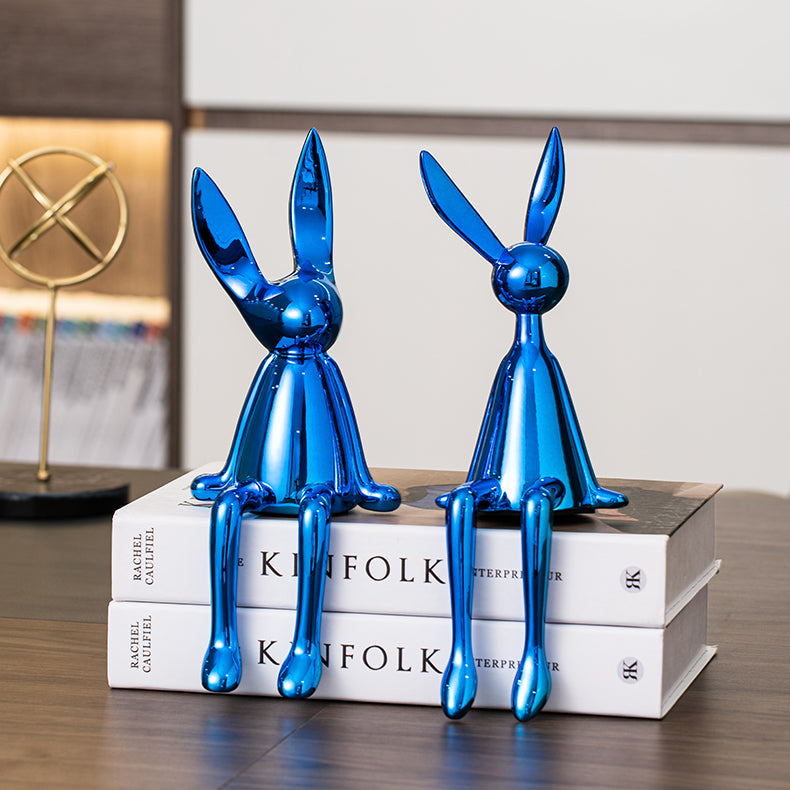 Abstract Bookshelf Rabbit Decor