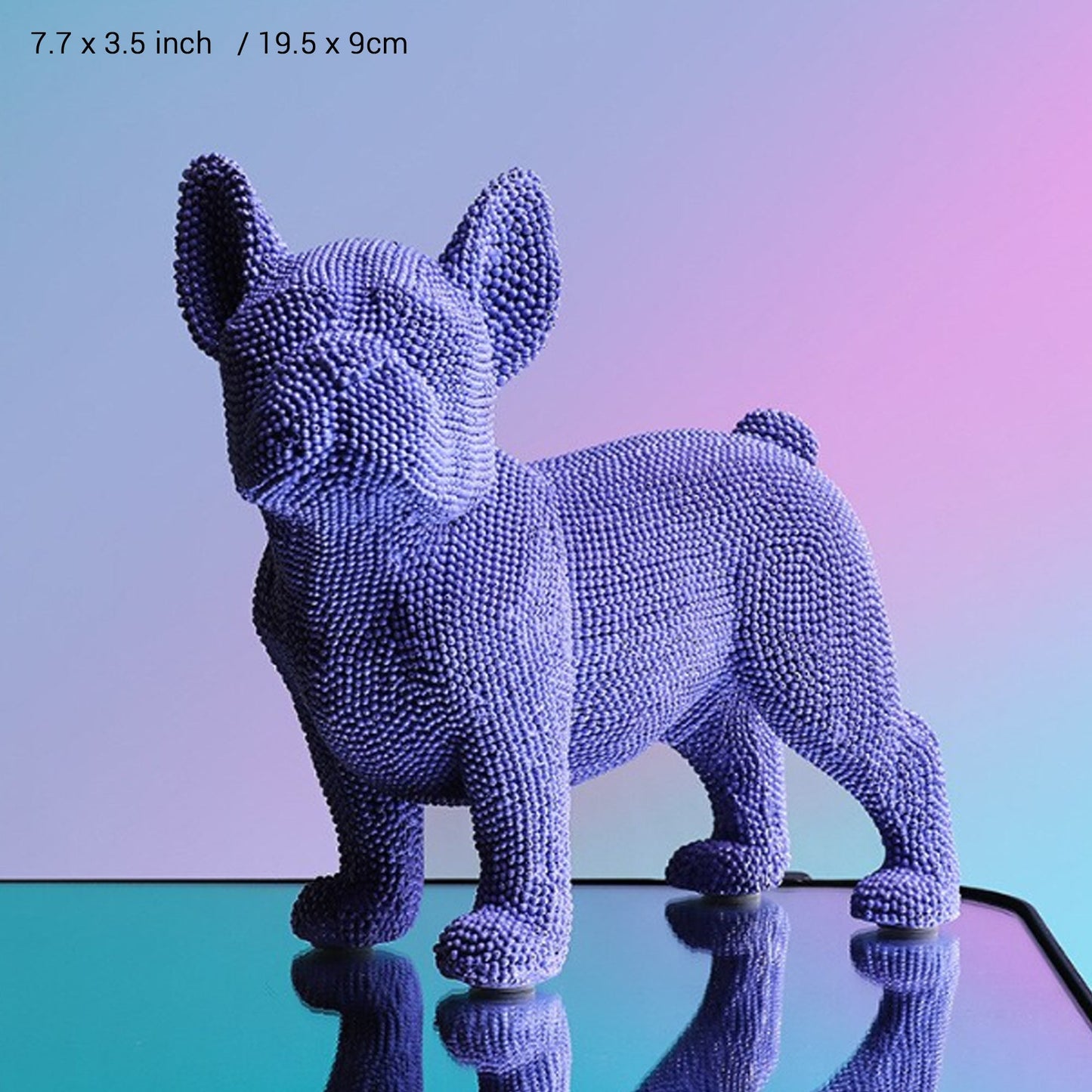 Color French Bulldog Bead Texture Sculpture