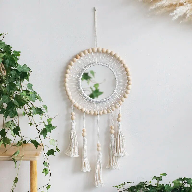 Decorative Boho Style Macrame Wall Mirror