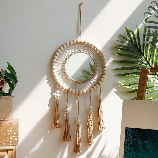 Decorative Boho Style Macrame Wall Mirror