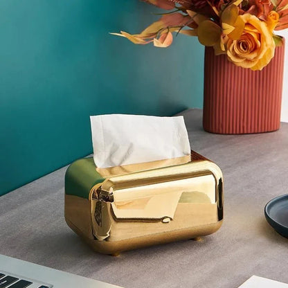 Decorative Golden Tissue Box Holder