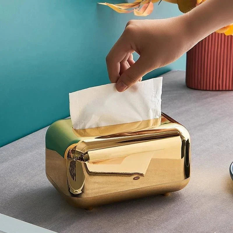 Decorative Golden Tissue Box Holder