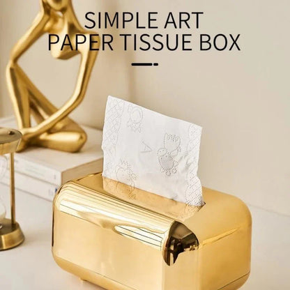 Decorative Golden Tissue Box Holder