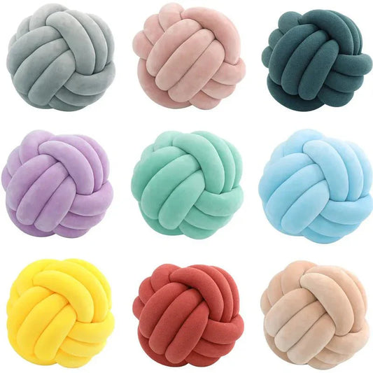 Decorative Knotted Suede Effect Ball Soft Cushion