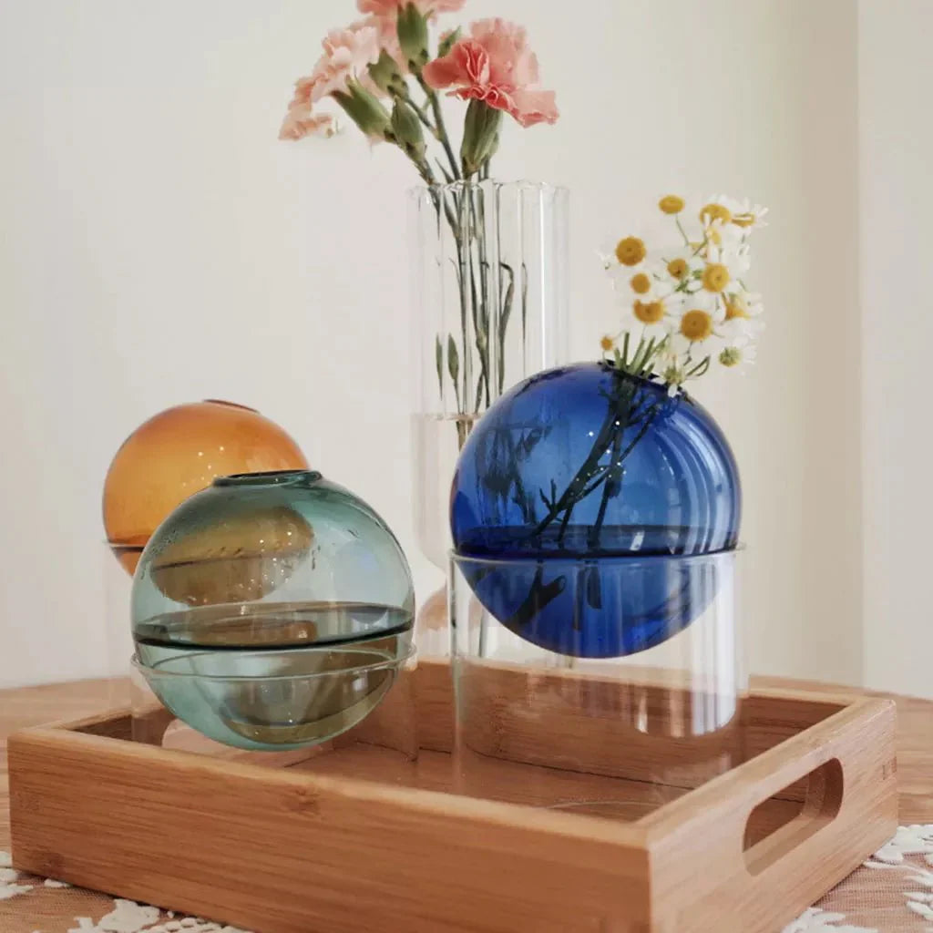 Decorative Round Modern Glass Vase