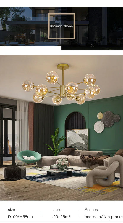 NobleLuminance - Glass Ball Chandelier