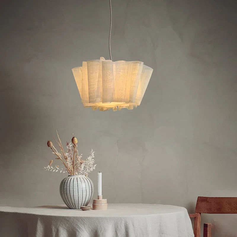 Hazel Linen Pleated Ceiling Light lamp