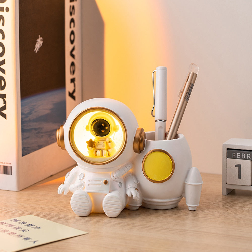 LED Astronaut Pen Holder