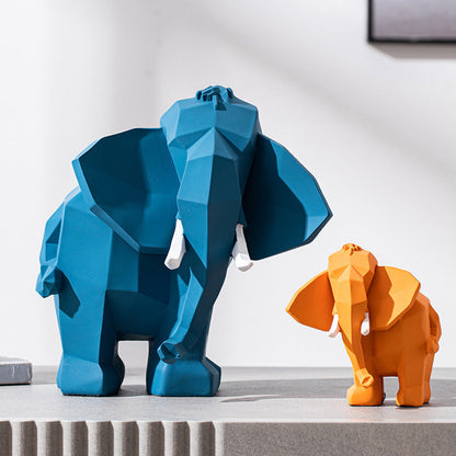 Modern Geometric Elephant Sculpture