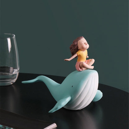 Girl on Whale Figurine