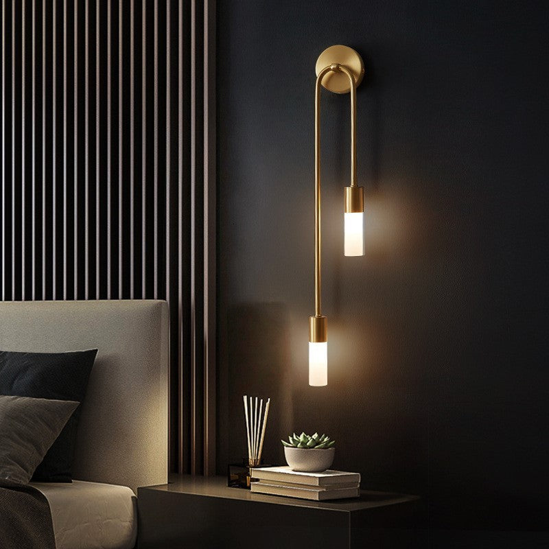 Meza Modern LED Wall Lamp, 2-Light, Stick, Gold, Living Room