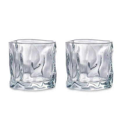 Elegant Glacier Ripple Whisky Glass