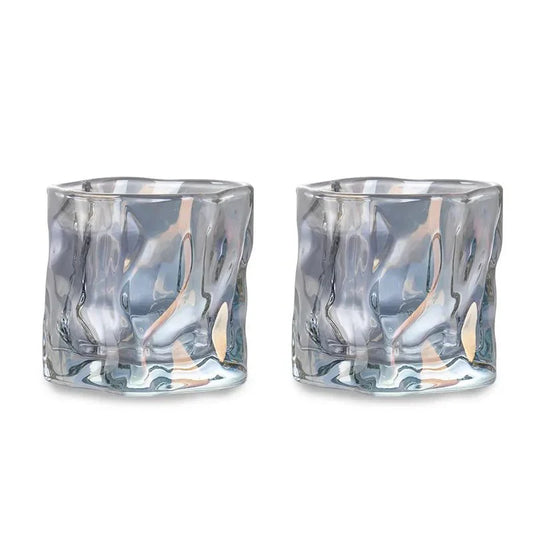 Elegant Glacier Ripple Whisky Glass