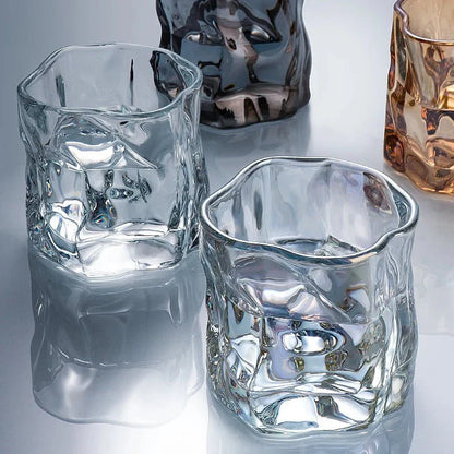 Elegant Glacier Ripple Whisky Glass