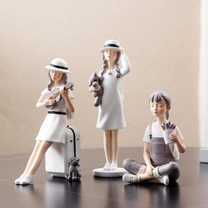 Summer Travel Girls Figurine