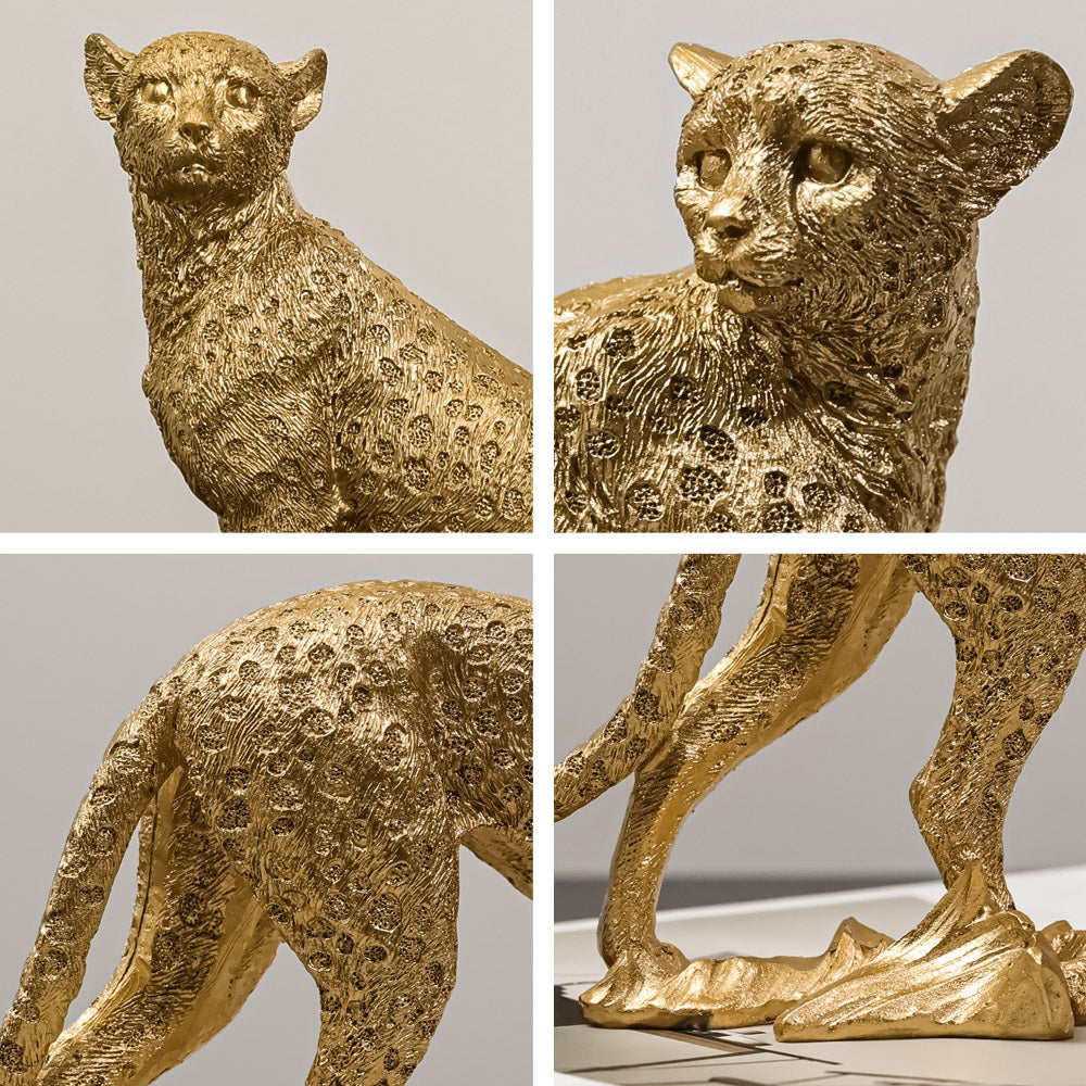 Golden Leopard Figurines