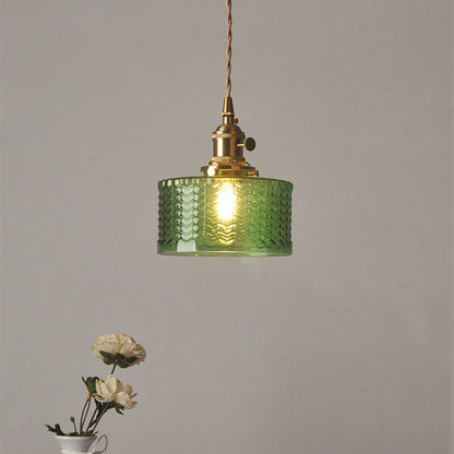 Stunning Cylinder Glass Pendant Light