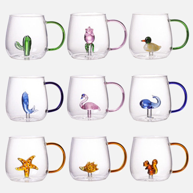 Farmland 3D Animal Glass Drinking Cups