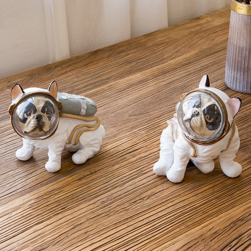 Space Bulldog Astronaut Figurines