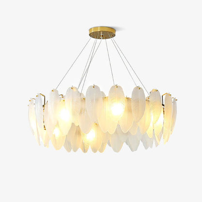 Fenne Glass Feather Chandelier