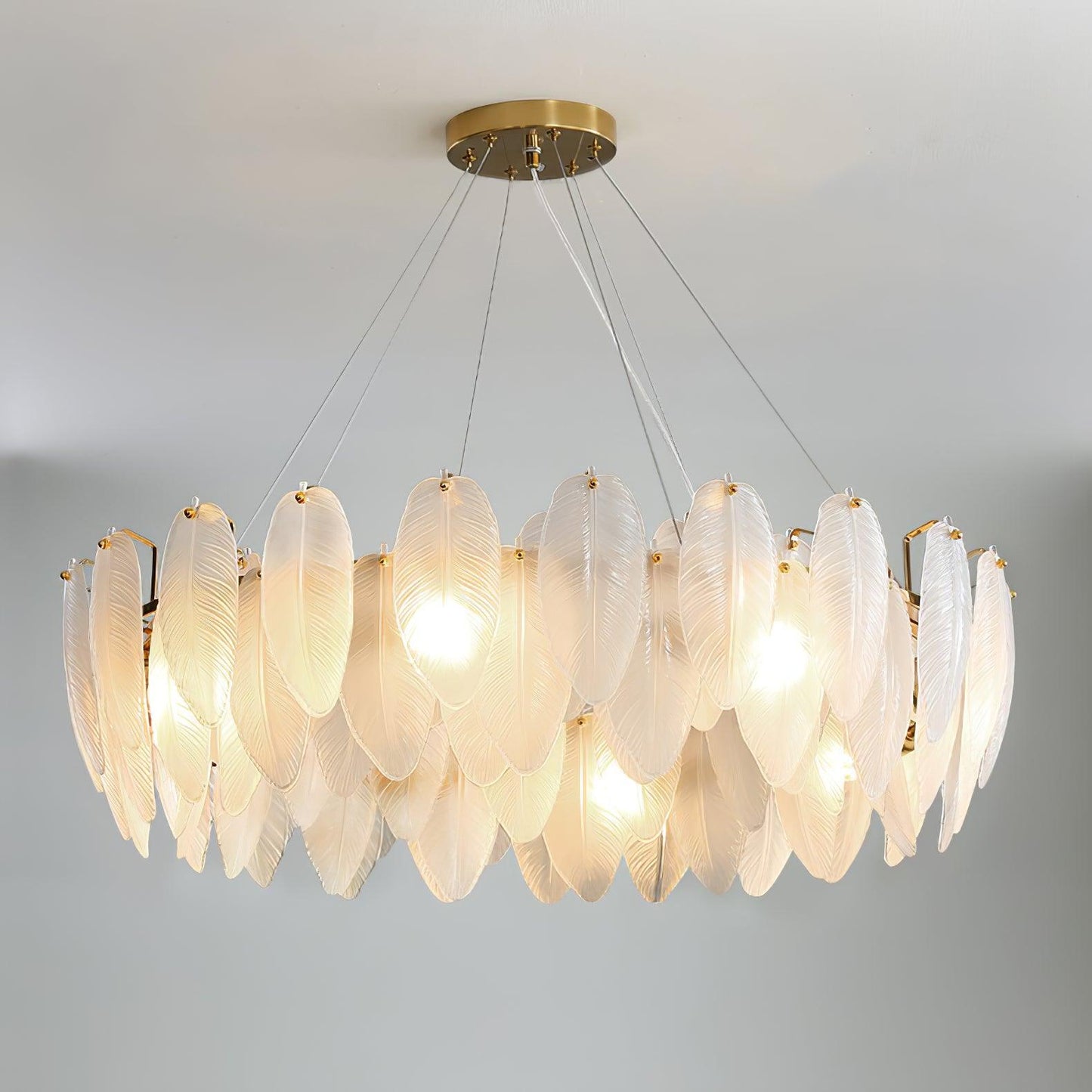 Fenne Glass Feather Chandelier