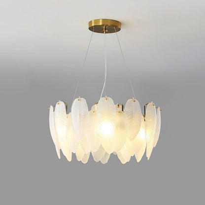 Fenne Glass Feather Chandelier