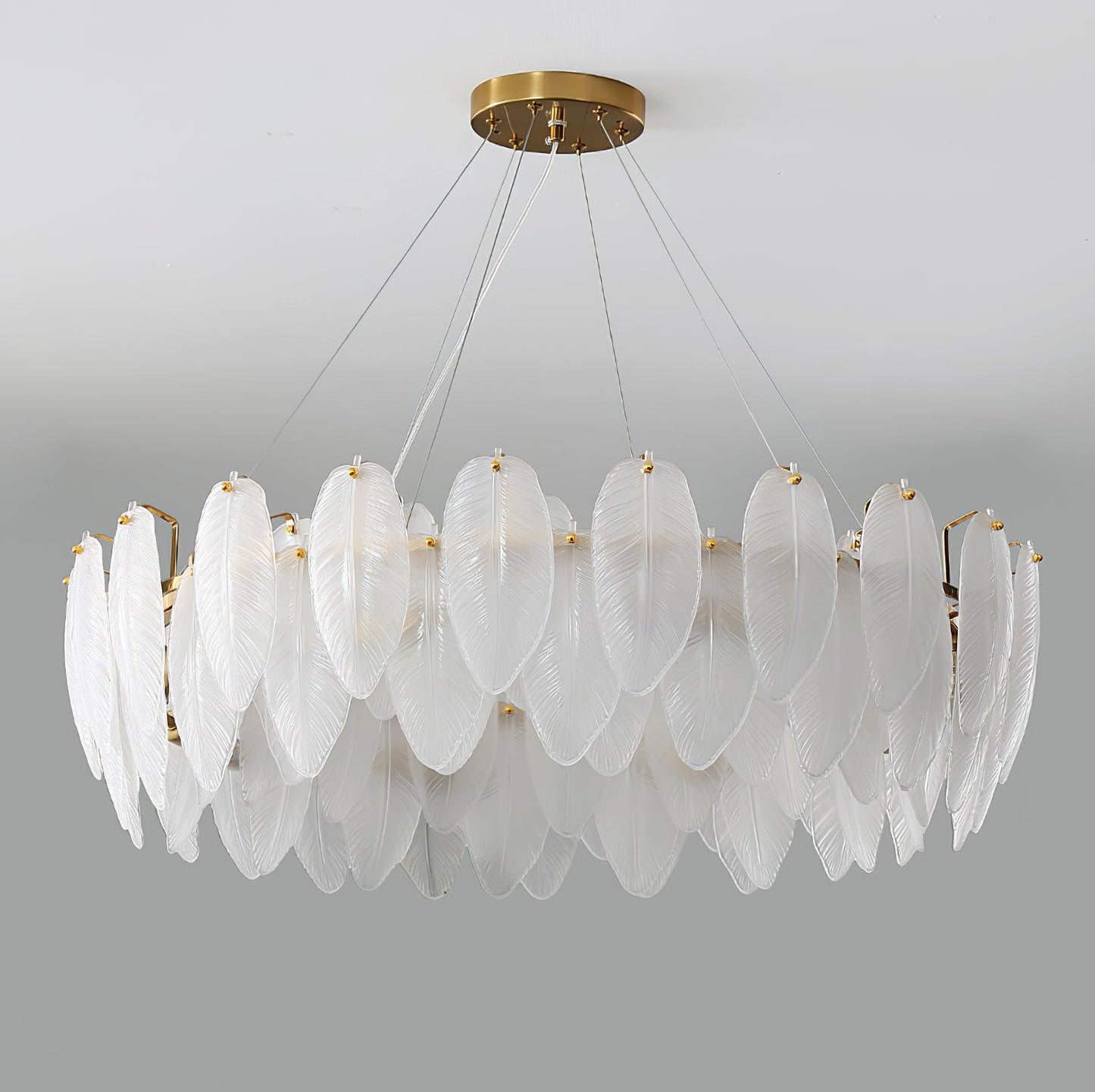 Fenne Glass Feather Chandelier