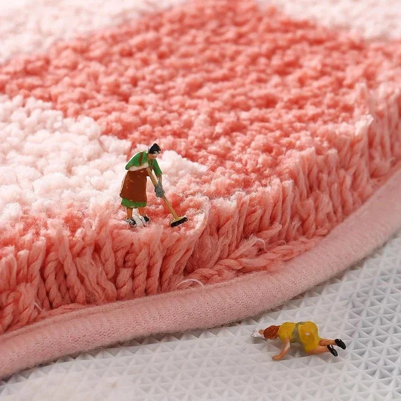 Fluffy Floral Design Bathmat