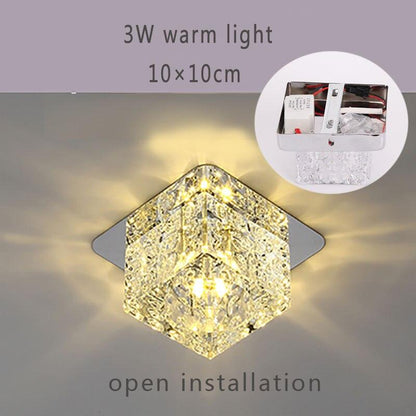 Flush Mount Aisle Crystal Square Ceiling Lights LED 3W/5W Modern